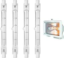 4 PCS Security Light Bulb,R7s Bulb 118mm Led Dimmable,230v 2700k Warm White,for 