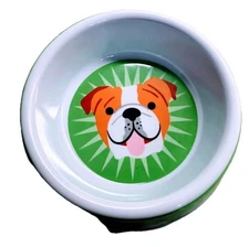 Dog Themed Melamine Dog Bowl 2 Inches Tall X 6 Inches Diameter