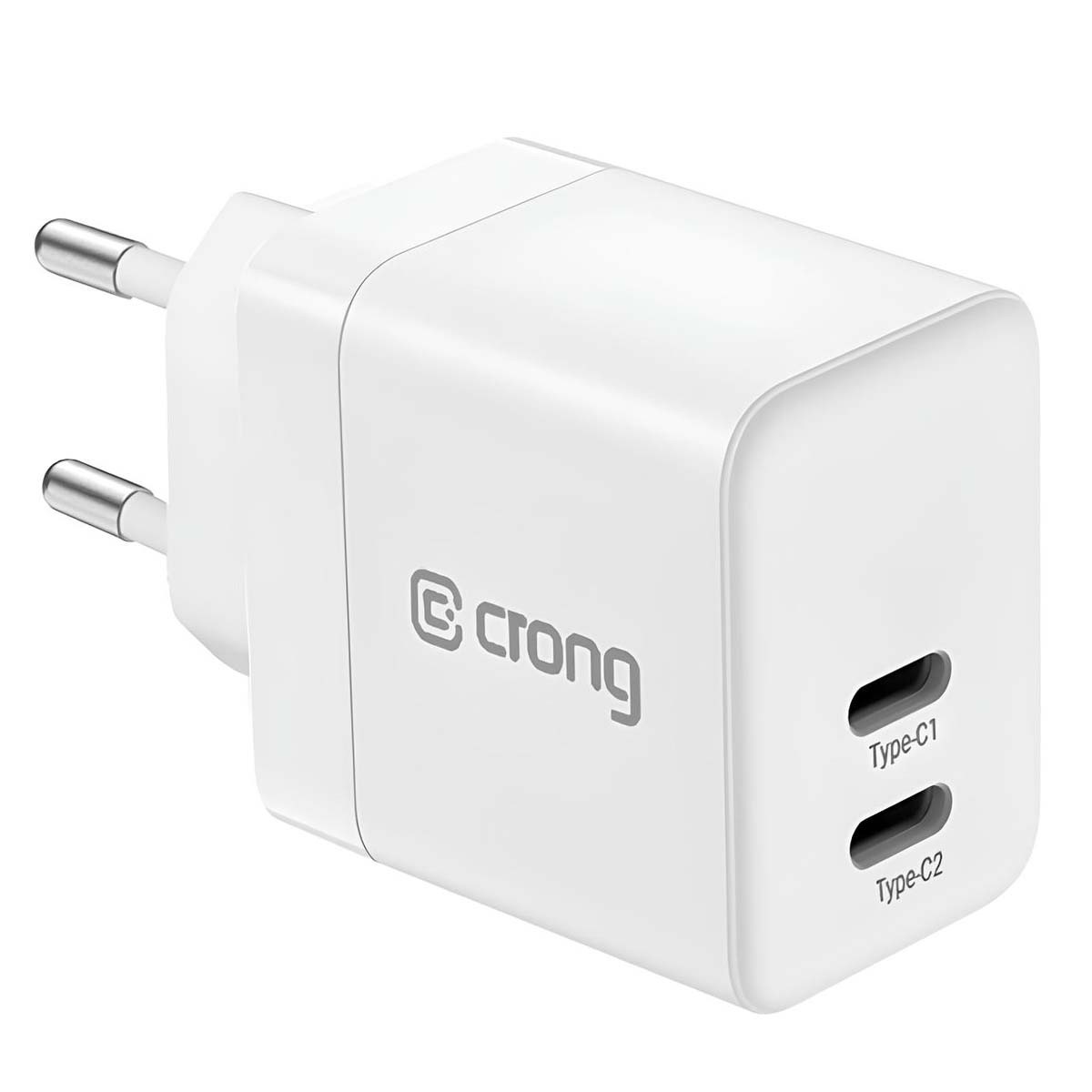 Chargeur GaN 35W Crong, adaptateur secteur USB-C ultra-rapide Power Delivery pour iPhone et Android