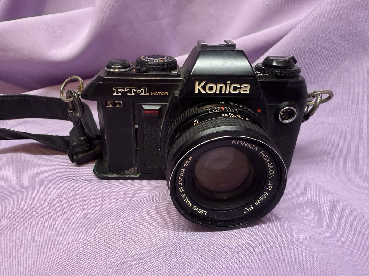 Konica FT-1 Motor 35mm Film Camera w/ 50mm f/1.7 Lens! Works