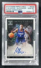 2018-19 Panini Impeccable Shai Gilgeous-Alexander Signatures Auto RC /99 PSA 10