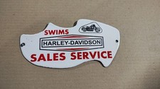 Porcelain Harley Davidson Enamel Sign 8 x 4 Inches