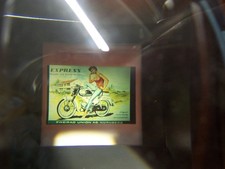 Express fahrrad moped zweirad union  Kino Werbung Dia Glas Rahmen 5 x 5 cm #129