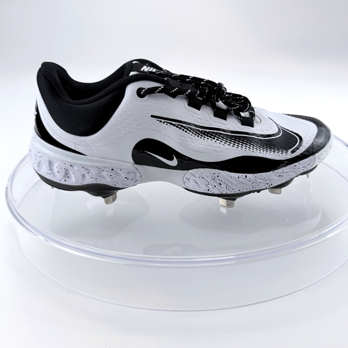Nike Alpha Huarache Elite 4 Low Metal Baseball Cleats White  display picture 3