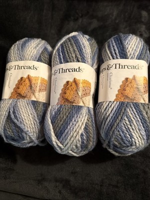 Lot of 3 Skeins Loops & Threads Charisma 100% Acrylic yarn Cornflower Multi