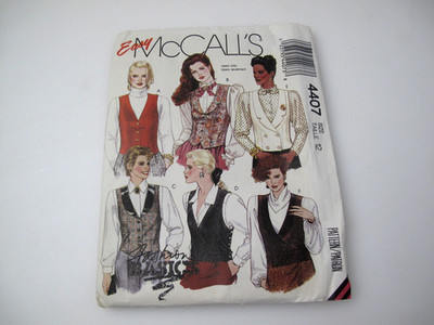 Vintage 1989 Easy McCalls 4407 Misses Vests Sewing Pattern Size 12 UNCUT (N)