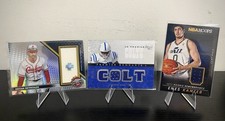 3 patch cards - three sports NFL, NBA, & MLB! Aft. Rookies ALL GAME USED!