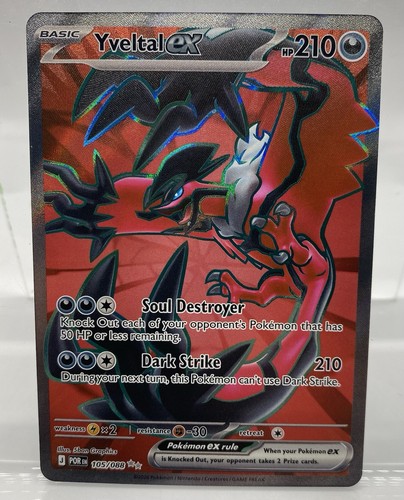 Pokemon TCG Ultra Rare Full Art Holo Yveltal Ex  105/88 Perfect Order NM Card