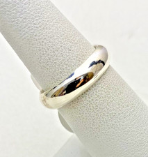 VTG 925 Sterling Silver AGI Signed Ring / Wedding Band Size 7 x 5mm NOS 4.4g