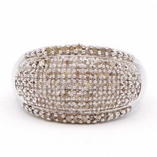 Sterling Silver 0.25tcw Diamond Dome Ring