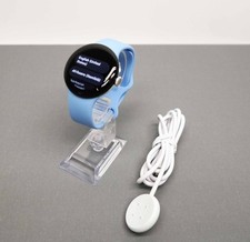Google Pixel Watch 2 Wi-Fi 41mm Silver Aluminum Case Blue Band GA05032-US