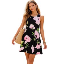 Anne Klein Floral Sleeveless Dress Women's Size Medium Lined Summer Romantic