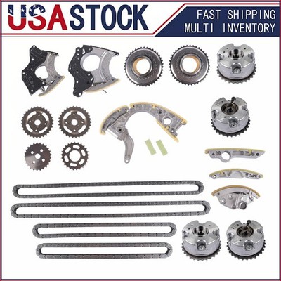 For VW Touareg Audi Q7 A6 A8 BVJ BAR Timing Chain Kit & 4pcs Camshaft Adjusters