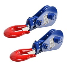 2 Pack 8 Ton Snatch Block w/Swivel Hook & Safety Latch 6" Sheave, 3/4" Wire Rope