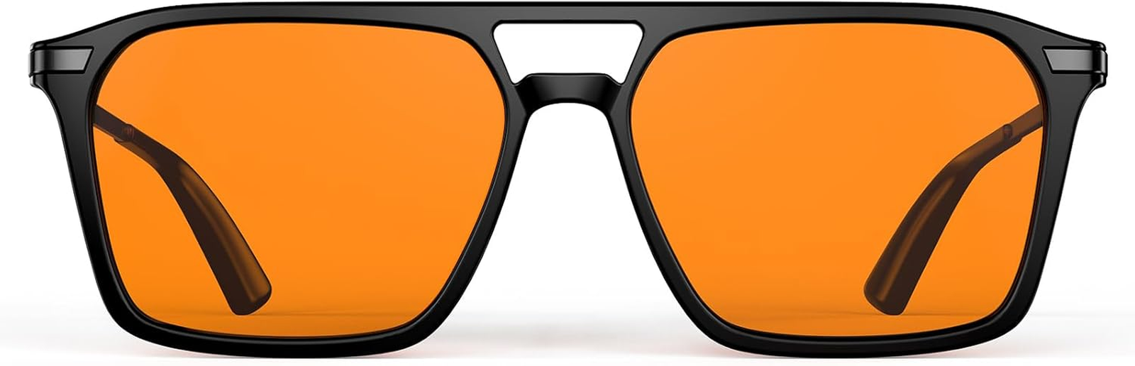 Retro 70s Orange Blue Light Blocking Glasses for Men & Women