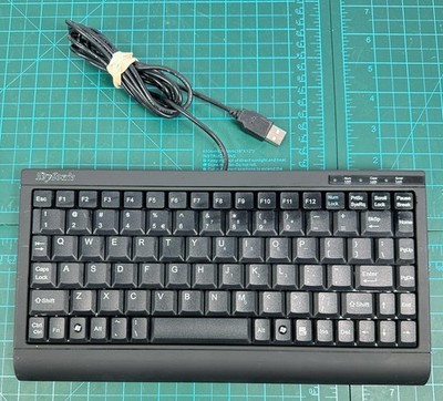 KeySonic Mini Keyboard ACK-595C+ Wired USB Compact Portable Black PC Mac