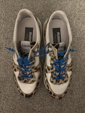 Golden Goose Running Sole Sneakers In Leopard Pony And Silver Star Women’s 39