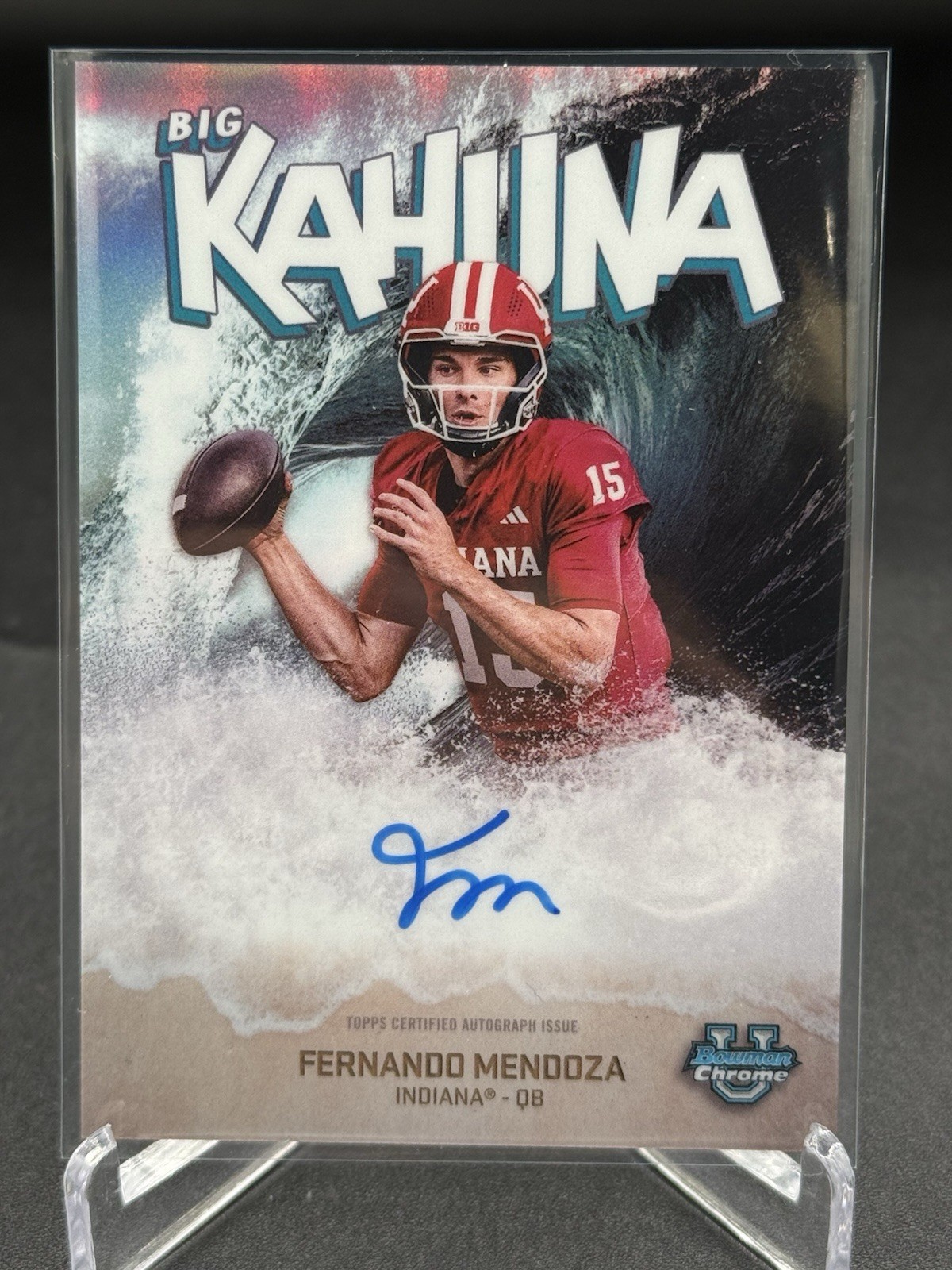 2025 Bowman Chrome U Fernando Mendoza Big Kahuna Auto Case Hit BK-FM Indiana
