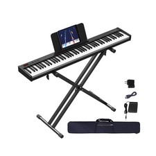 KONIX 88 Key Semi Weighted Keyboard Piano, Full Size Digital Piano with Doubl...