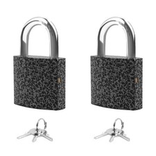 2 Pack Small Padlock with 3Keys keyed Alike  Locker Lock 30mm, Lock with Key P...