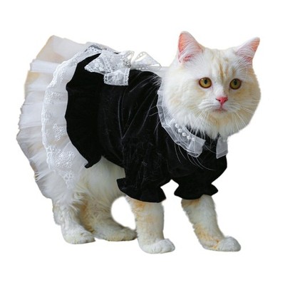 Cat Outfits for Cats Only Dog Clothes Black Dress Pet Costume Summer Clothing
