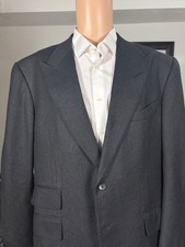 Tom Ford Charcoal Wool Cashmere Flannel Sport Jacket Blazer 56EU 46R Peak Lapel