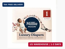 Millie Moon Luxury Disposable Baby Diapers Size 1 I 32 Count I, Ultra Soft Comfo