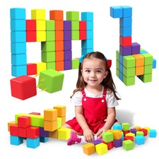 Magnetic Building Blocks, 1.65 inch Large Magnetic Stacking Cubes for Toddler...