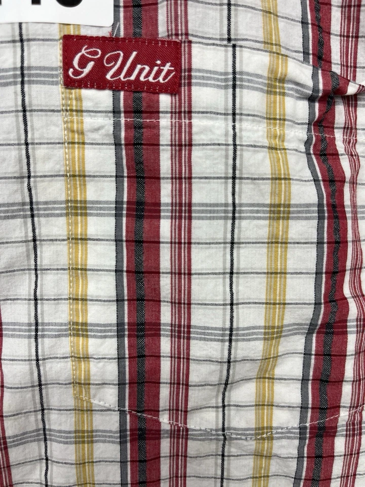 G Unit Heavy Weight S/S Button Down Shirt Size XL Plaid - Image 3 of 4