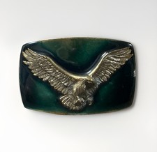 The Great American Buckle CO. Green Enamel American Eagle Buckle 1978 504 Serial