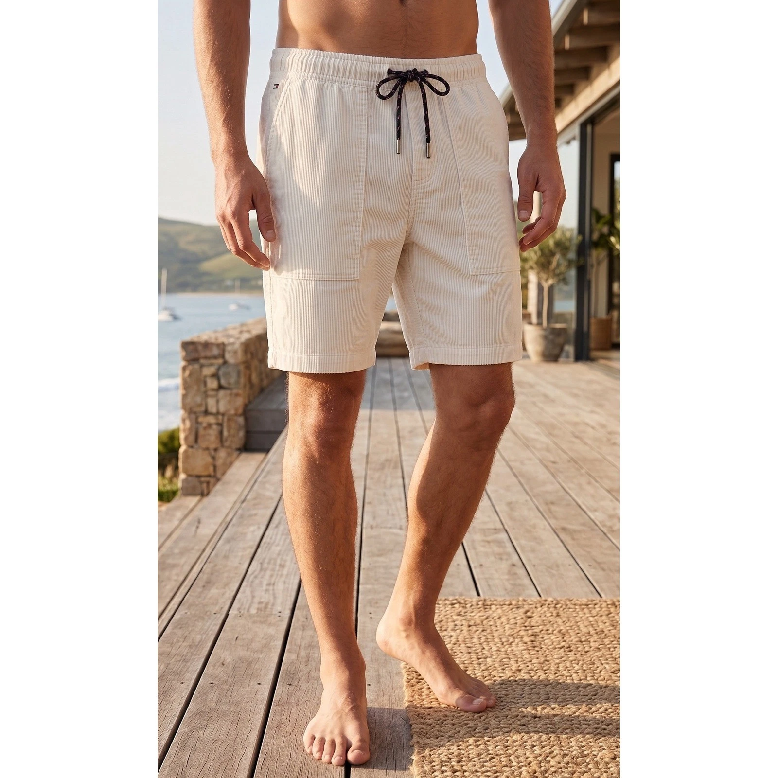 Tommy Hilfiger Cotton Linen Blend Drawstring Shorts Men's XS Preppy Casual Beach