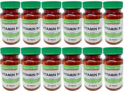 ( Lot 12 Bottles ) P.Choice Vitamin B12 ( 30-Tablets/Bottle=TOTAL 360-Tablet )
