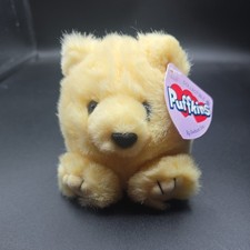 SWIBCO Vintage Puffkins DAISY Bear 6760 Yellow Round Beanie Ball Plush Toy NWT