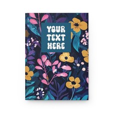 Floral Pattern Hardcover Journal  Customizable Text Matte Cover