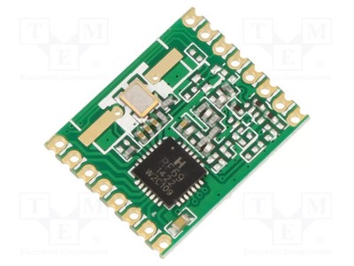 FSK 433,92MHz SPI -120dBm 1,8÷3,6VDC FM Transceiver Modul: RF