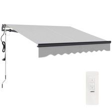 Outsunny 2.5 x 2m Electric Retractable Awning w/ Aluminium Frame Light Grey