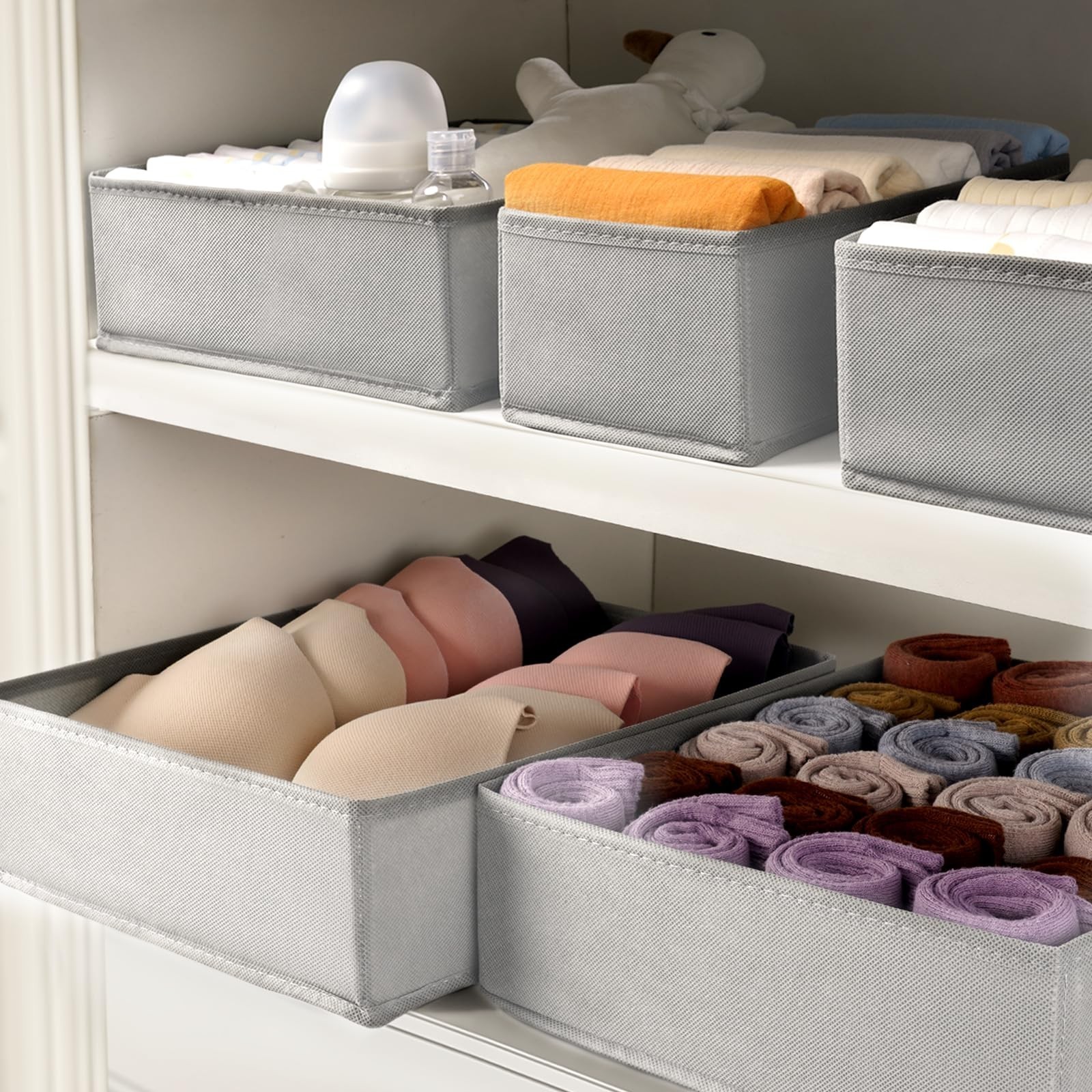 Criusia Drawer Organizer Clothes, 8 Pack Dresser Organizer for Underwear, Soc...