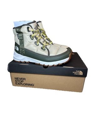 North Face ThermoBall Boots Womens Waterproof Lace-Up Luxe Sz 6 Gravel/Olive