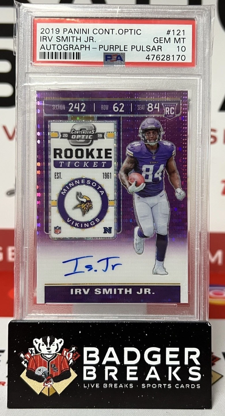 Irv Smith Jr. Panini Contenders Optic #121 Autograph-Purple Pulsar