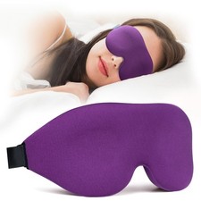 3D Contoured Sleep Mask, Blackout Eye Mask, Adjustable Strap, Travel Nap