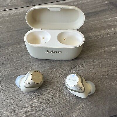 White Jabra Elite 85t Wireless Bluetooth Earbuds ANC Active Noise  Cancellation