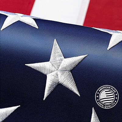 American Flag 5 X 8 Ft, 100% Made in USA High Wind, Heavy Duty 5 by 8 Foot...