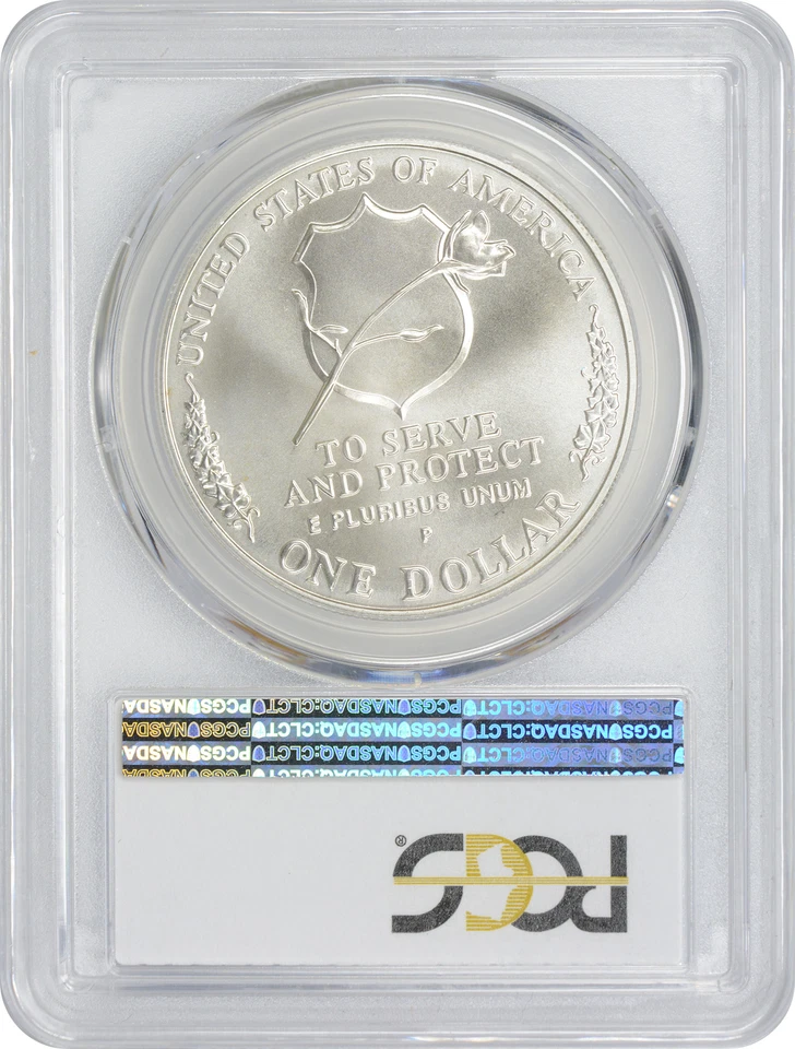 1997-P Officers Dollar Commemorative MS70 PCGS Mint State 70 - Image 2 of 2