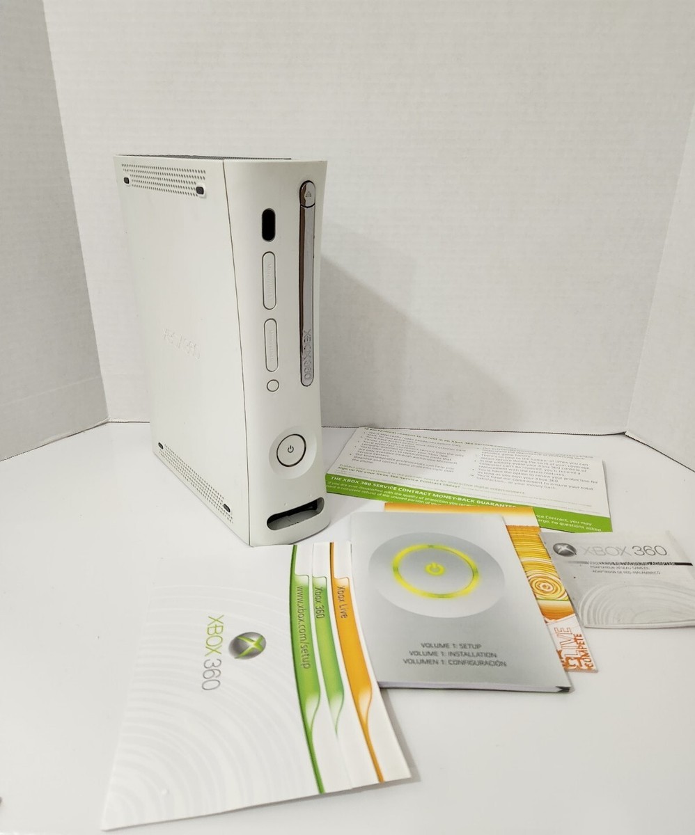 Microsoft Xbox 360 White Console And Manuals Comes With Box See