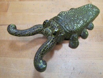 National Sewing Machine Co Illinois Antique Cast Iron Figural Bug Boot Jack Art