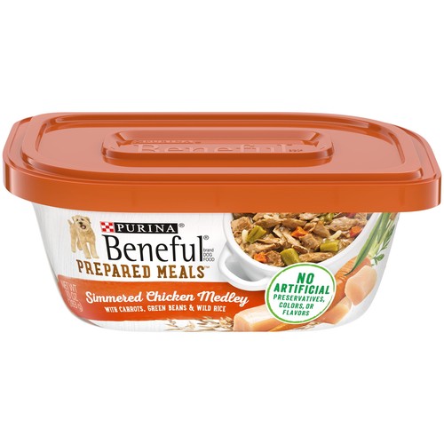 Purina Beneful Prepared Meals Wet Dog Food Simmered Chicken Medley 10Oz 8Pack