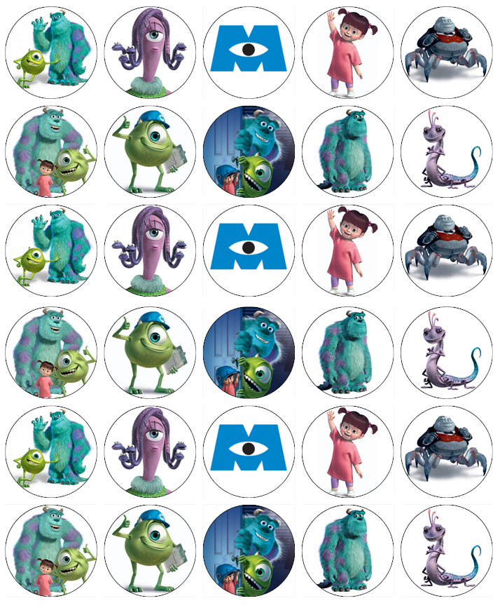 30 Monsters Inc Mike & Sully Cupcake Topper Edible Wafer Paper Fairy Cake  Topper | eBay