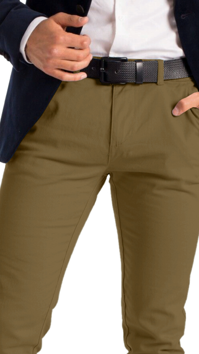 Stretch Chino Slim Fit Mens Relaxed Casual Cotton Dress Skinny
