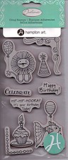 Hampton Art BIRTHDAY rubber cling stamp set BNIP ADORABLE Quick SHip