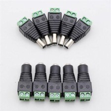 10X Male Female 2.1x5.5mm DC Power Plug Jack Adapter Wire Connector for CCTV Pop